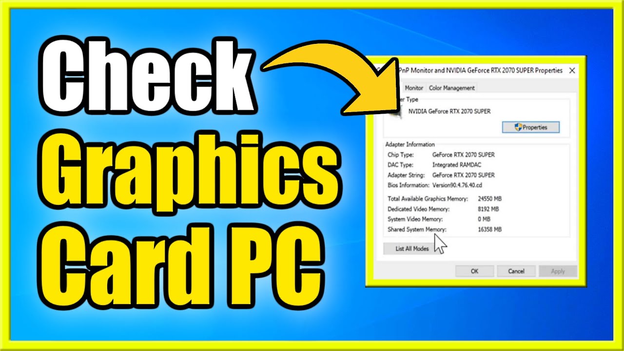 Checking Graphics Card Windows 10