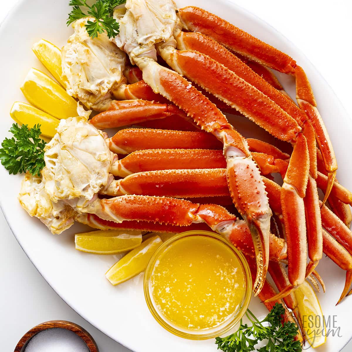 Delicious crab legs ready for cooking